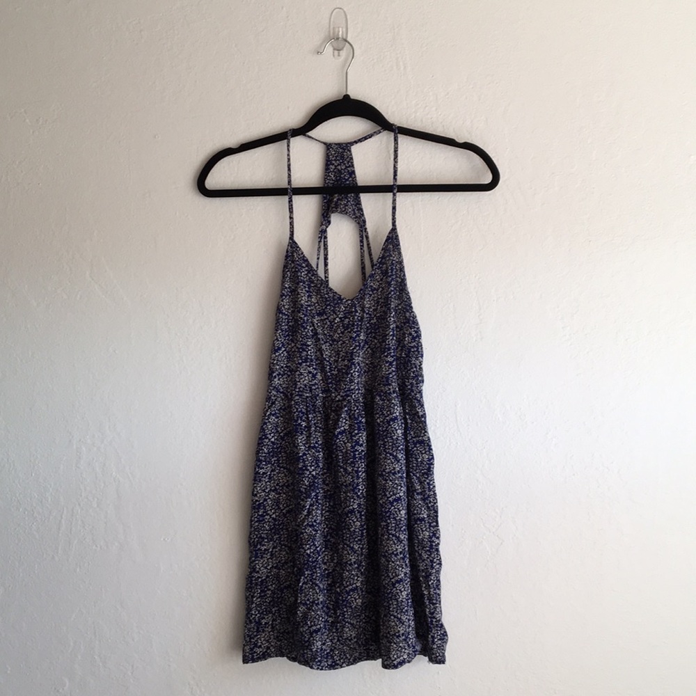 Floral Navy & White Mini Dress